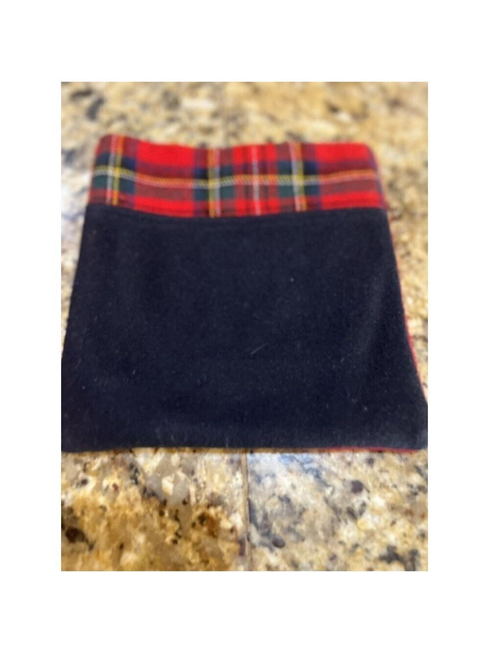 HANDCRAFTED Upcycled Pendleton Wool POUCH RED BLUE CHK